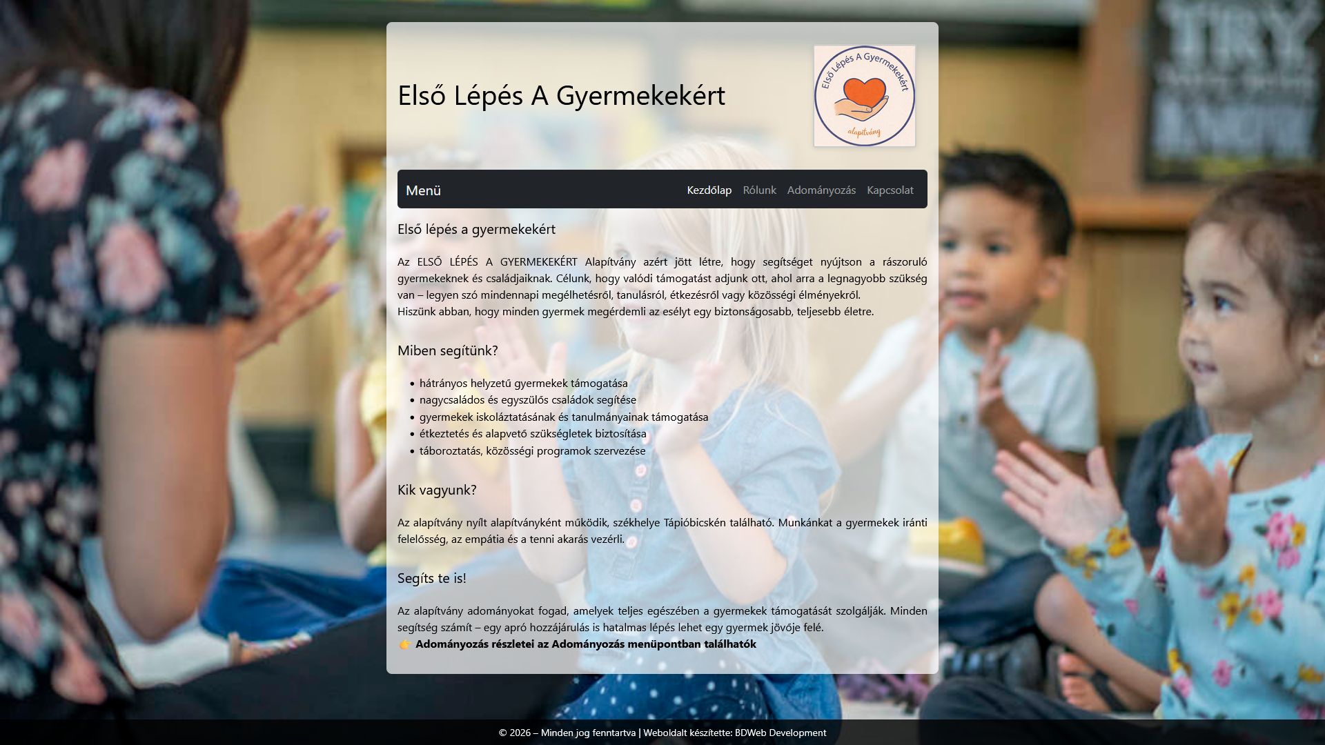 Első Lépés A Gyermekekért Alapítvány